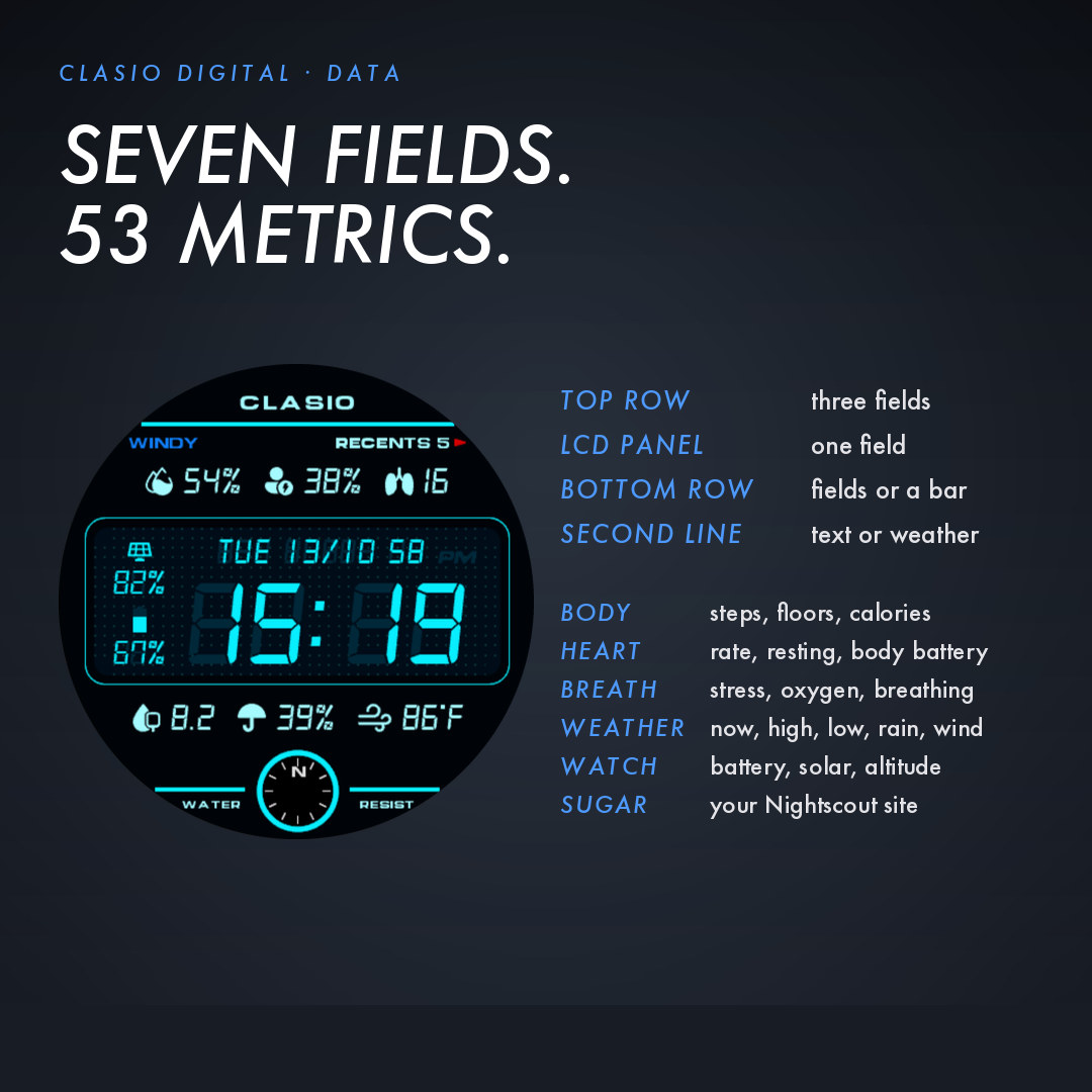 Clasio Digital - LCD Watch Face · Screenshot 4