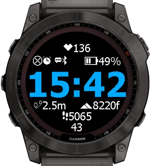 Blisco Big H Seconds Garmin watch face
