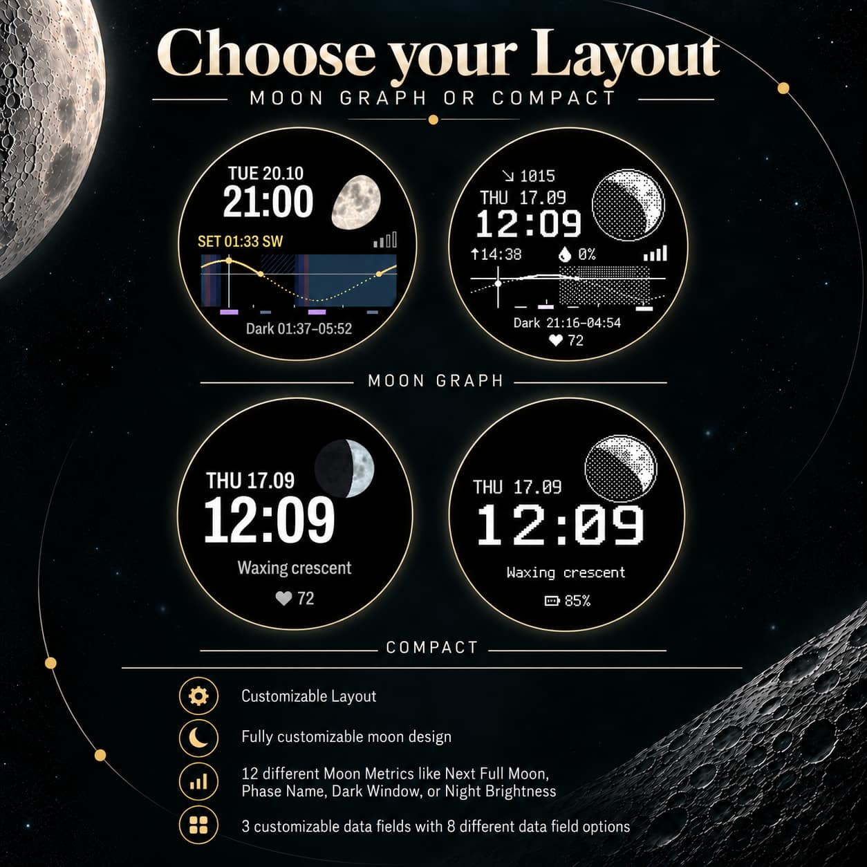 Moon Metrics Pro：月相、月出与月落 · Screenshot 0