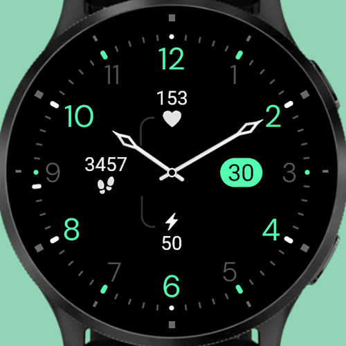 Minimal Black v18 - Analog Watch Face · Screenshot 0