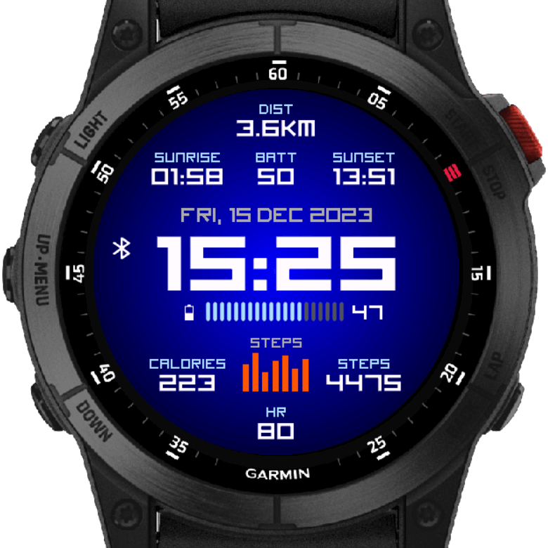 Garmin watch face with seconds best sale