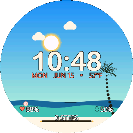Summertime — Golden-Hour Beach Watch Face · Screenshot 0