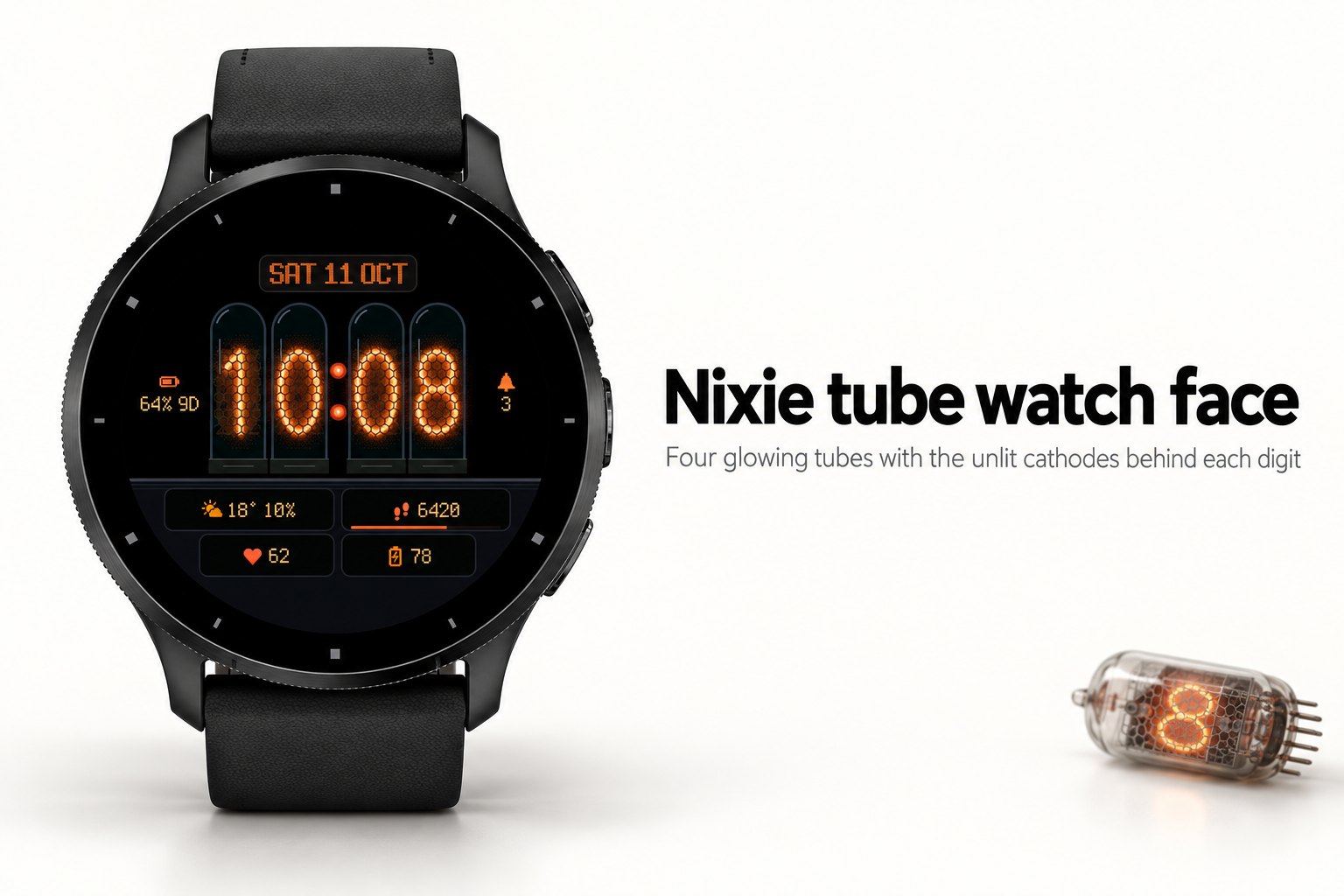 Kathode - Nixie Tube Watch Face · Screenshot 0