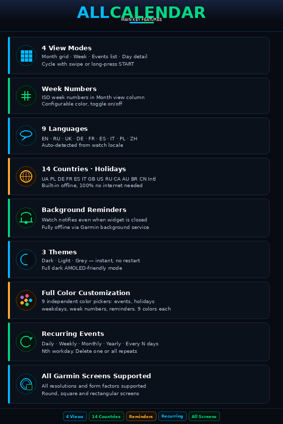 ALLCALENDAR - Calendar, Events & Reminders · Screenshot 3
