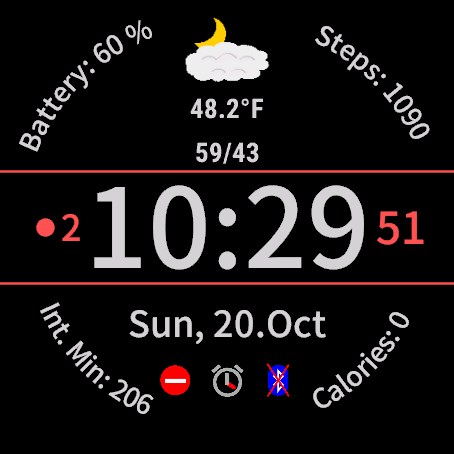 j1910 - A digital watchface · Screenshot 2