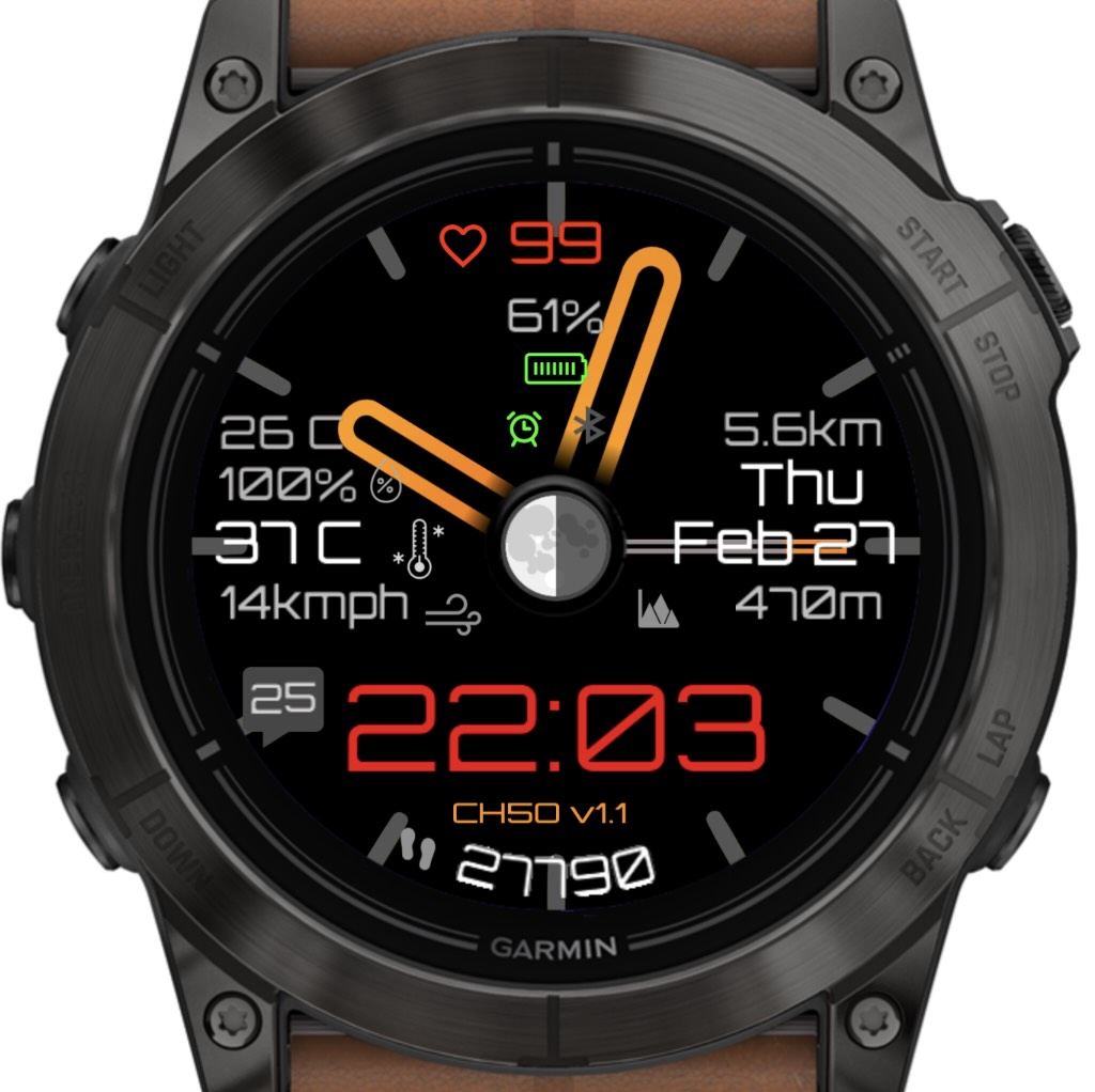 Clean Hybrid 5 Orange (Garmin Weather) · Screenshot 1