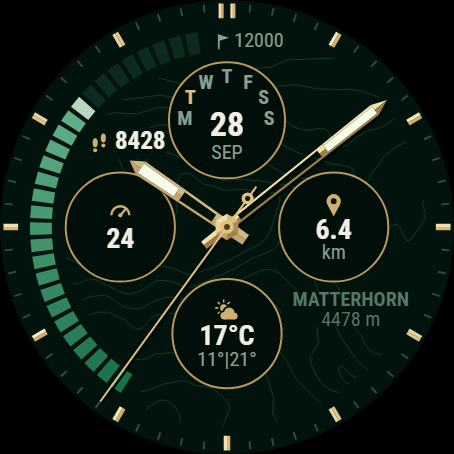 Isohypse Analog Lite - Topo Mountain Watch Face · Screenshot 2