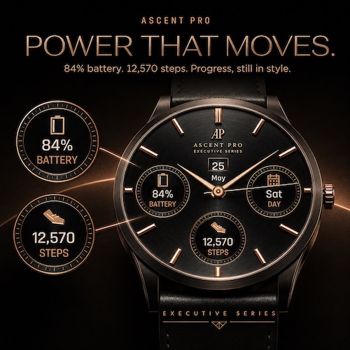 Ascent Pro: Luxury Analog Watch Face · Screenshot 1