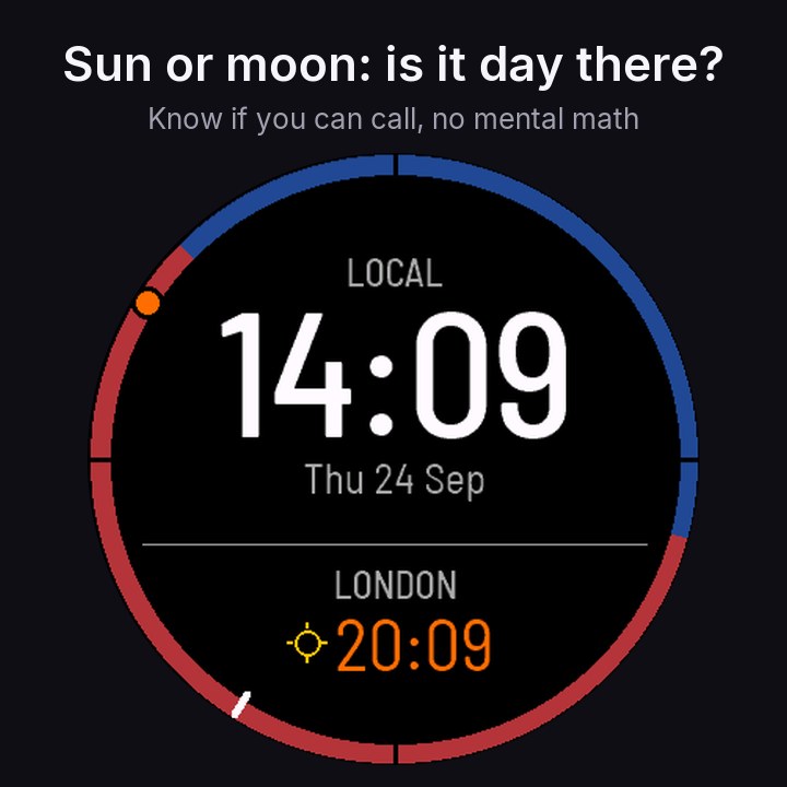 GMT Watch Face - Two Time Zones, Dual Time · Screenshot 1