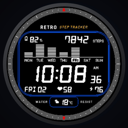 Retro Tracker - 80s Step Tracker LCD Watch Face · Screenshot 3