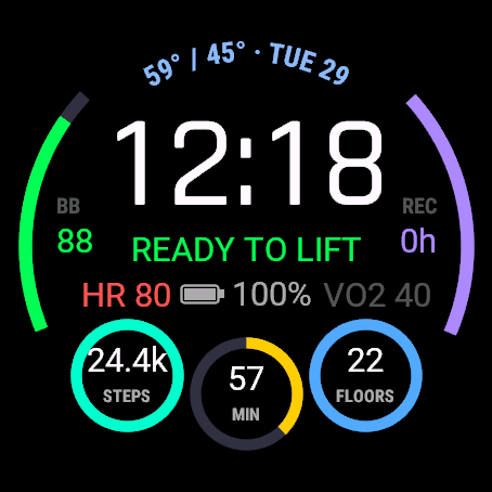 GymReady – Training Readiness Watch Face · Screenshot 1