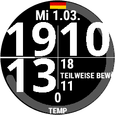 DualTime Temp CountDown Schiefersoft Watchface · Screenshot 1