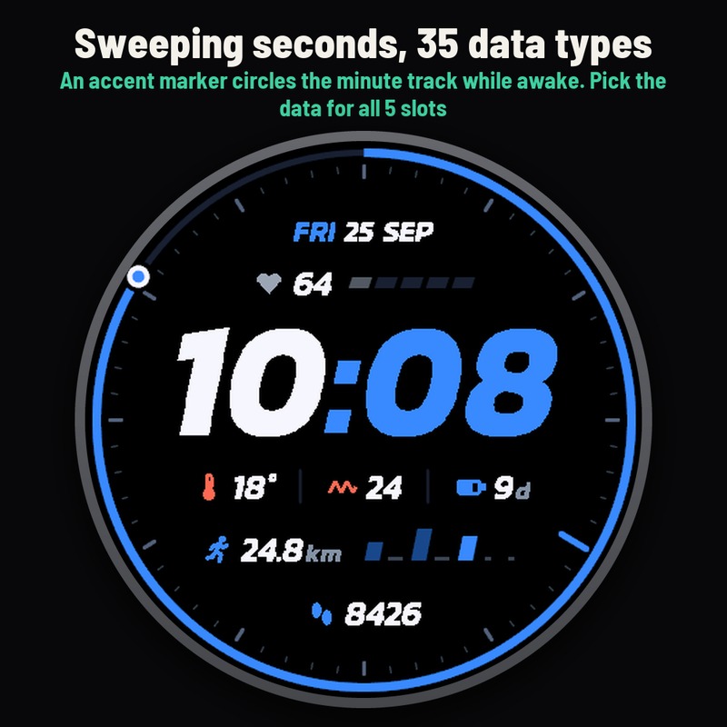 Astra Stride Pro – 跑步表盘，经典运动风 · Screenshot 1