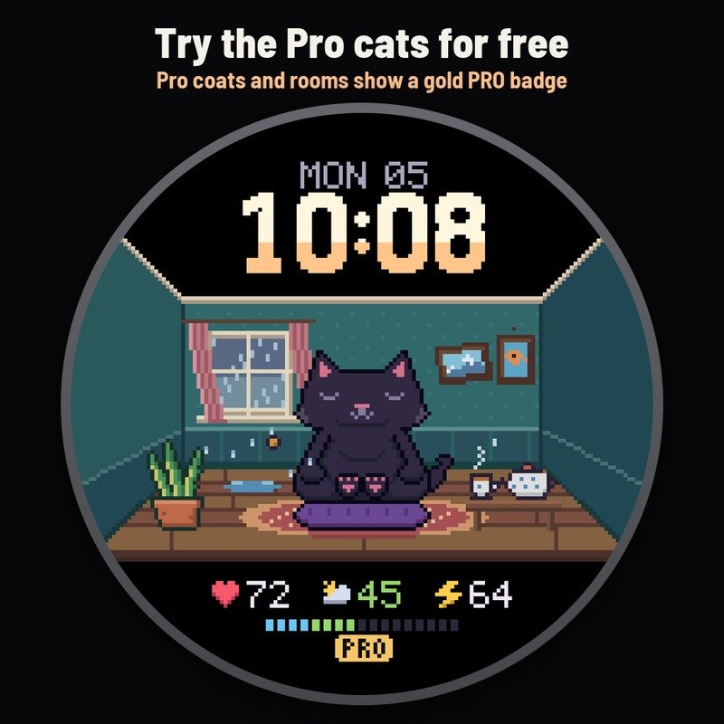 Astra Zen Cat – 搞笑动画像素猫压力表盘 · Screenshot 3