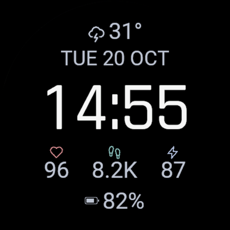 Noir: the AMOLED watch face you can actually read. · Screenshot 0