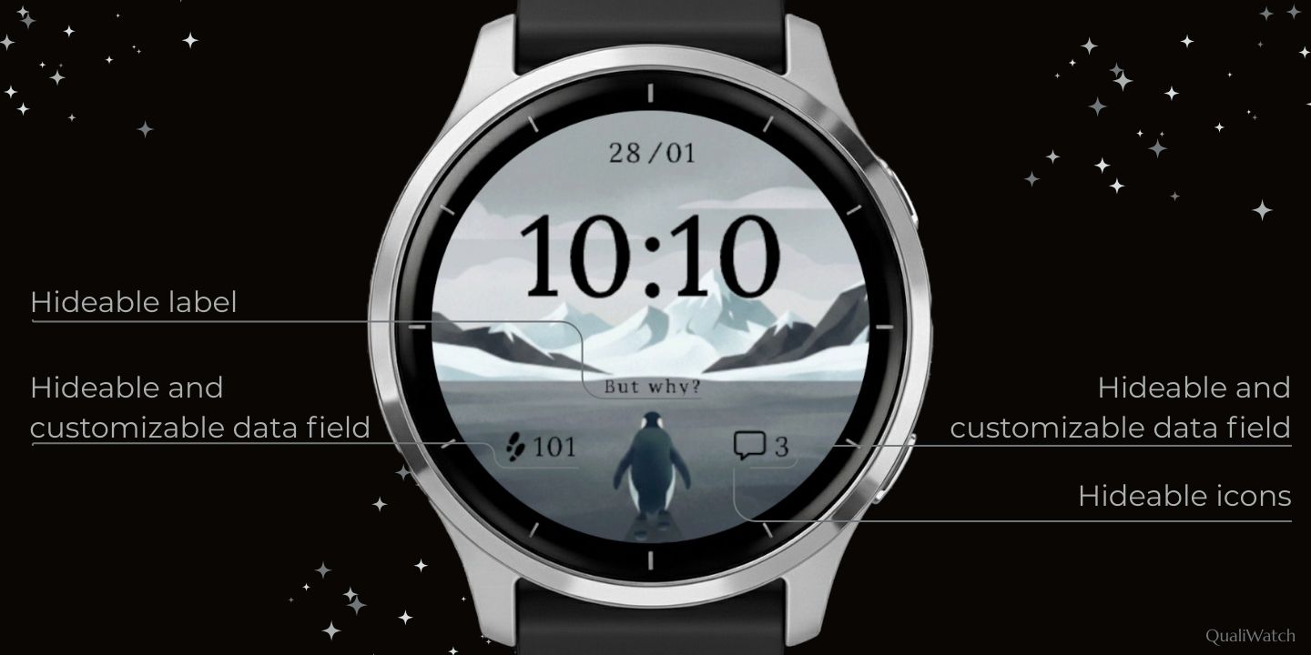 The Lonely Penguin - Trend Watch Face 2