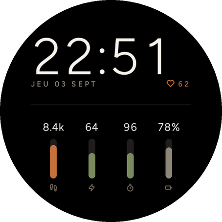 Columns - Vertical Bars Watch Face · Screenshot 3