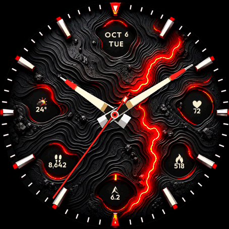SHOT Volcano - Lava Analog Watch Face · Screenshot 2