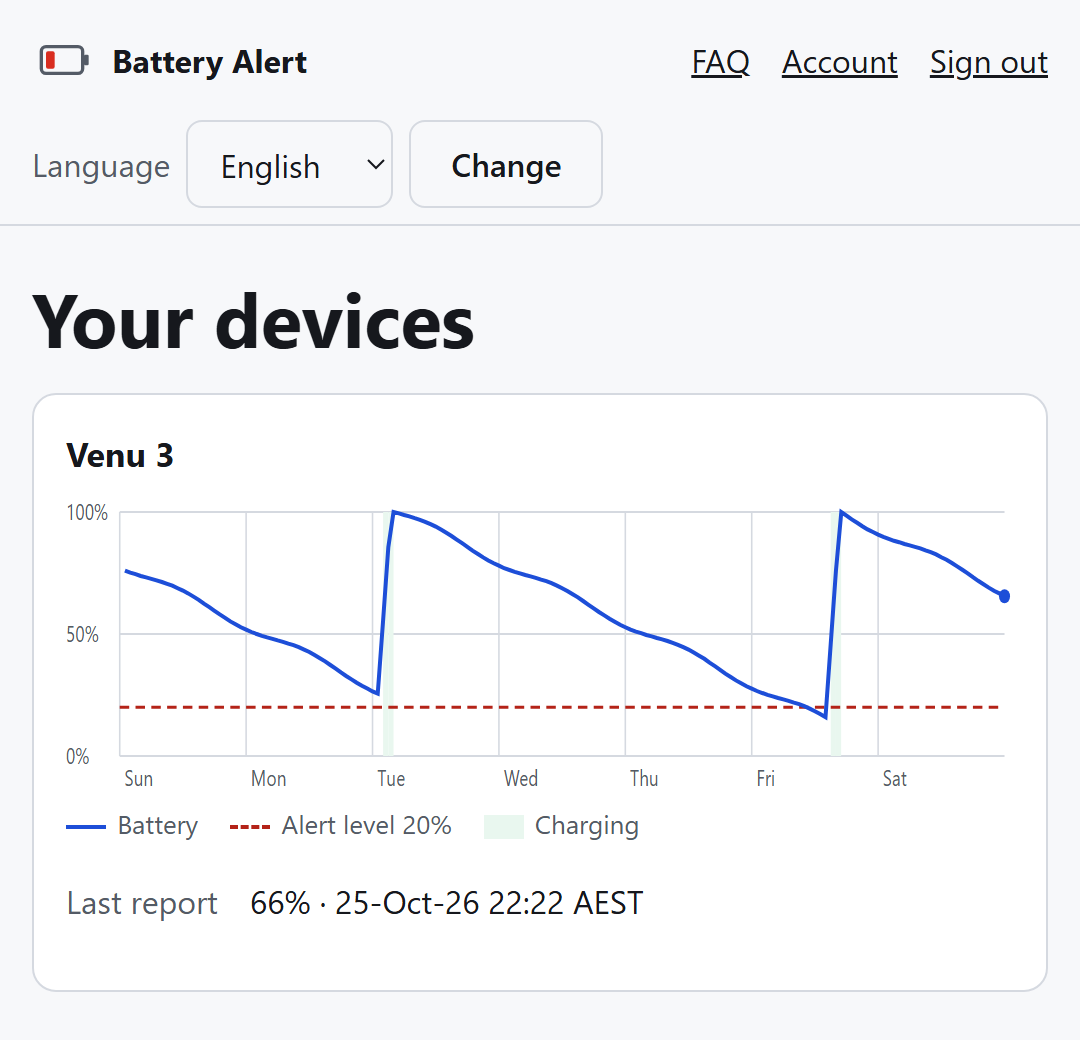 Battery Alert · Snímek obrazovky 2