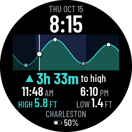 Tide Line — NOAA Tide Curve Watch Face · Screenshot 0