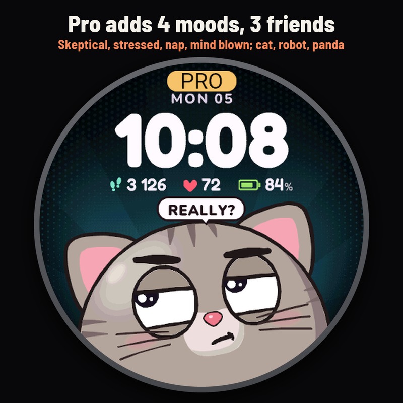 Astra Mood Free – 有趣的动画表情反应表盘 · Screenshot 3