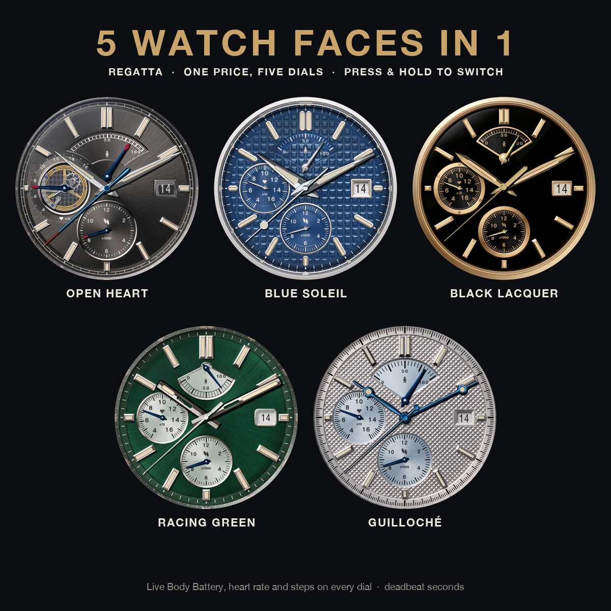 REGATTA 5-in-1 — Luxury Analog Watch Faces · Screenshot 0