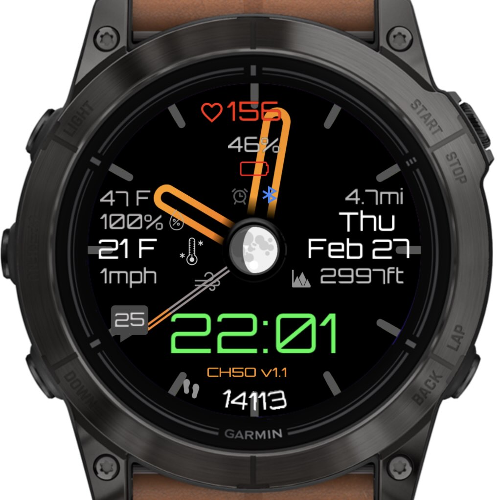 Clean Hybrid 5 Orange (Garmin Weather) · Screenshot 0