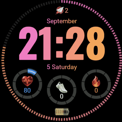 Flamingo Gradient AMOLED: Digital Sport & Health · Screenshot 0