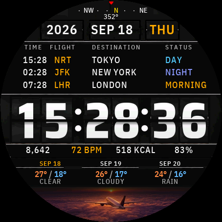 SHOT Airport - World Clock Watch Face · Screenshot 4