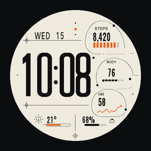 Fieldline Modular Data Watch Face · Screenshot 0