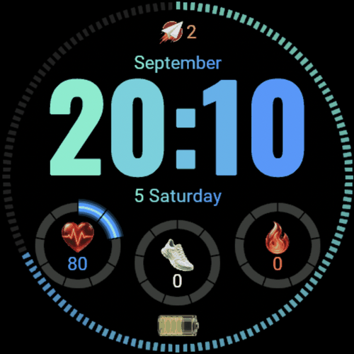 Aurora Gradient AMOLED: Digital Sport & Health · Screenshot 0