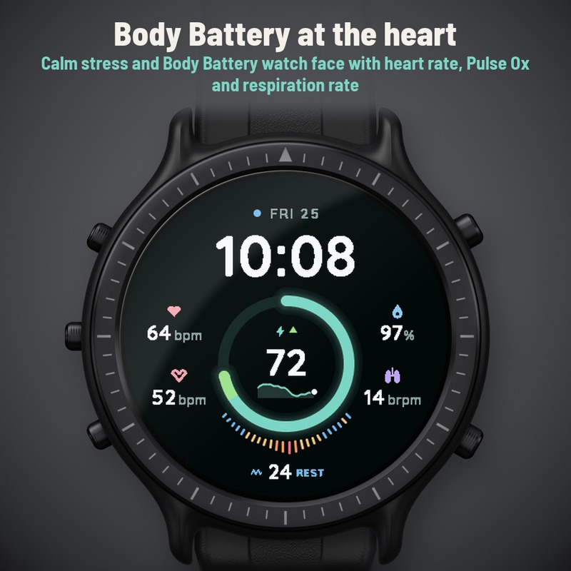 Astra Vital Pro – 压力与 Body Battery 表盘 · Screenshot 0