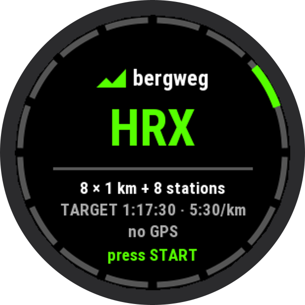 HRX – app for fitness races 8×1km run + stations · Screenshot 0