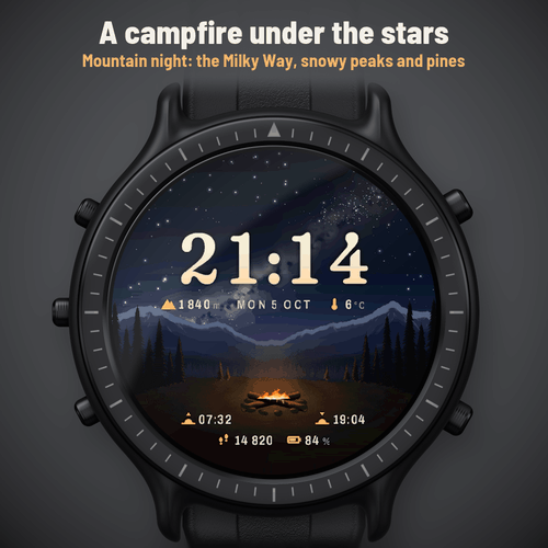 Astra Campfire – 户外徒步动态表盘 · Screenshot 0