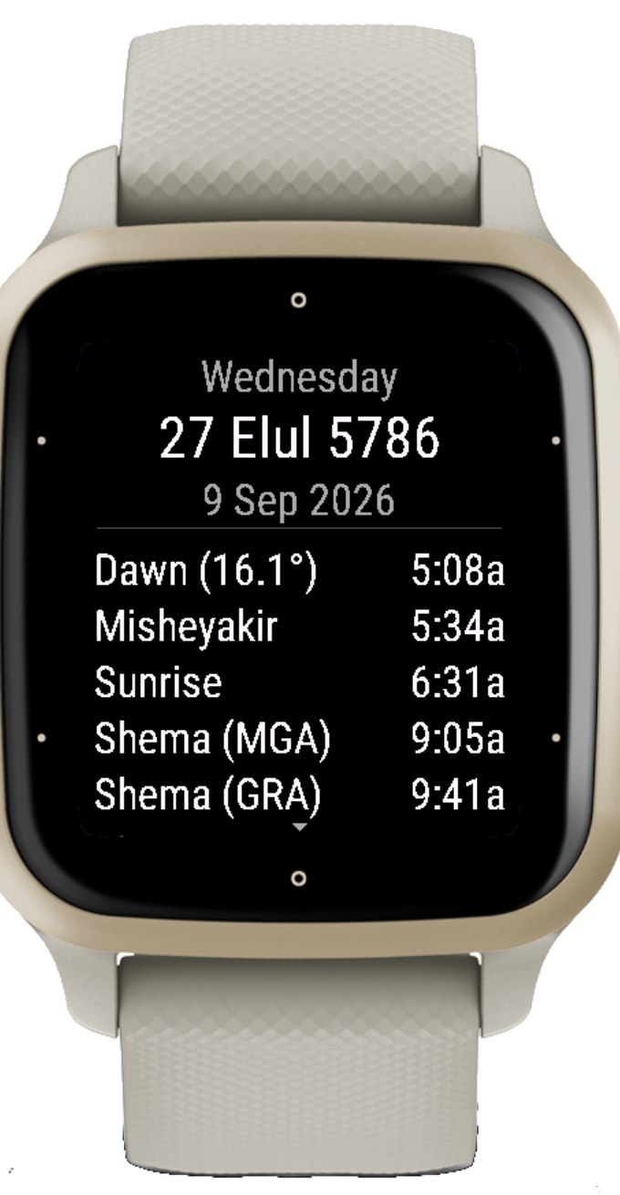 Zmanim Widget – Jewish Prayer Times & Hebrew Date · Screenshot 3