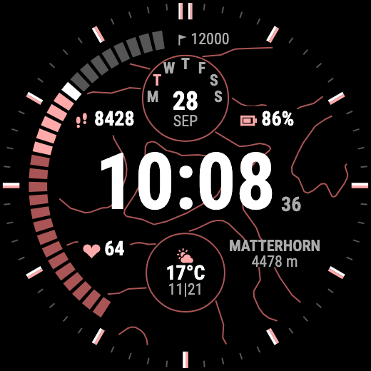 Isohypse Digital Lite - Topo Mountain Watch Face · Screenshot 3