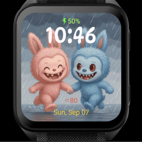 Labubu Rainy Fun – Cute Bunny Duo · Screenshot 0