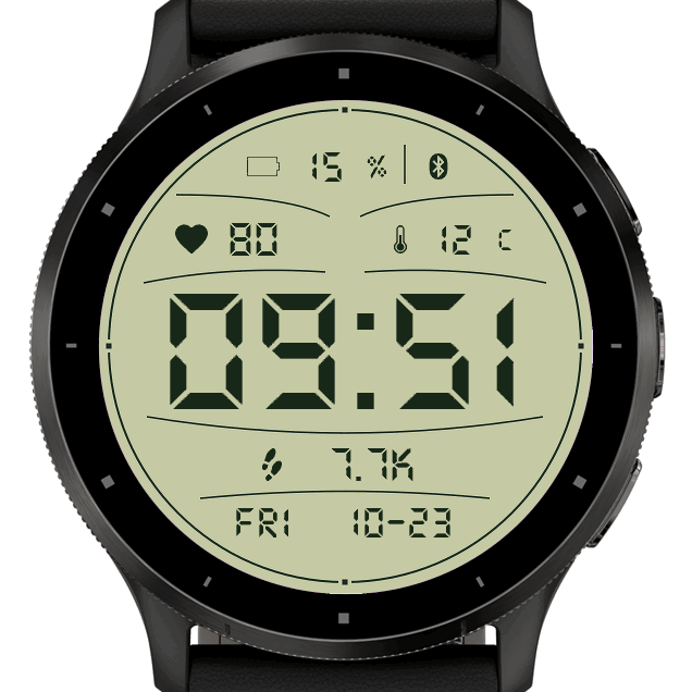 Retro LCD Radial Layout · Screenshot 1