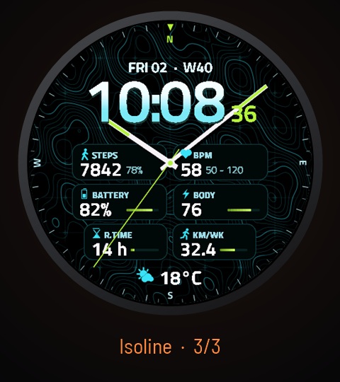 Contour - Topo Map Compass Watch Face · 螢幕截圖 4