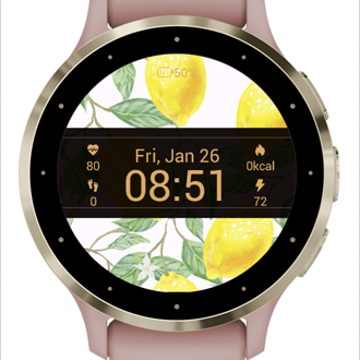 Lemon Laden Garmin watch face