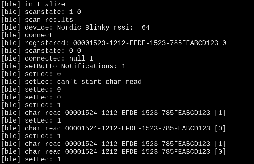 nRF LBS (LED Button Service) BLE Client screenshot 4