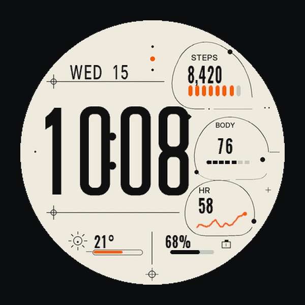 Fieldline Modular Data Watch Face · Screenshot 1
