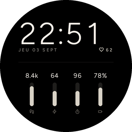 Columns - Vertical Bars Watch Face · Screenshot 1