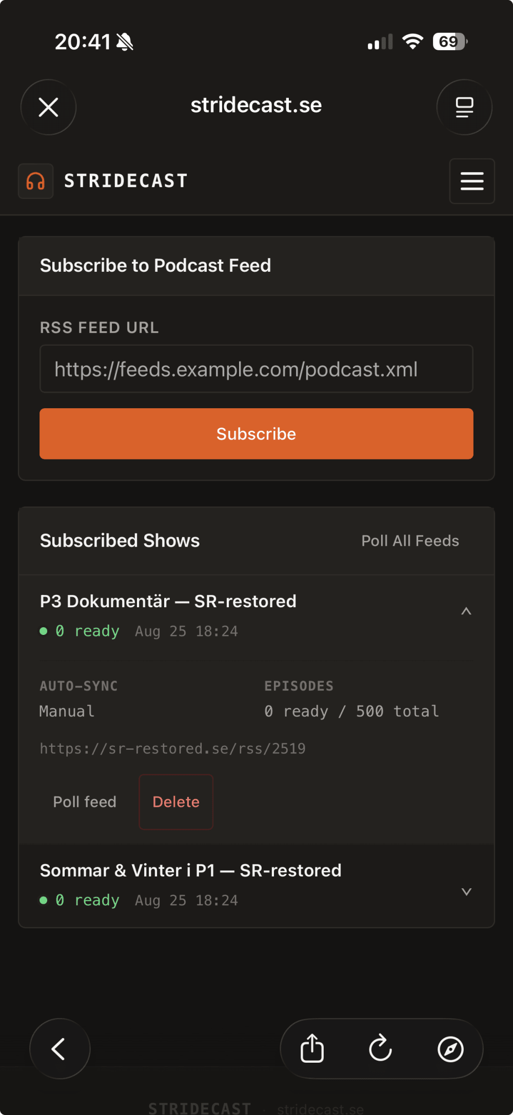StrideCast (Podcast Player) · Screenshot 1