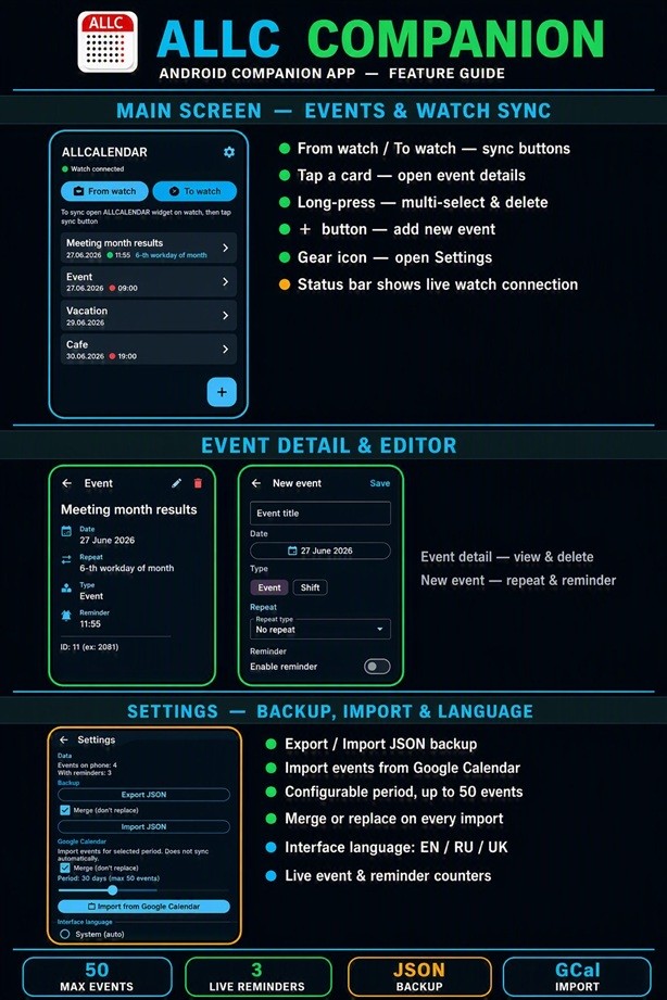 ALLCALENDAR - Calendar, Events & Reminders · Screenshot 4