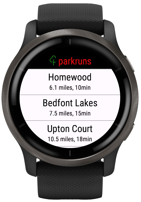 parkrun finder · Screenshot 1