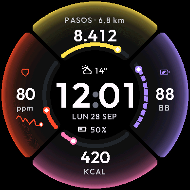 Crux – 4-Metric Watch Face · Screenshot 1