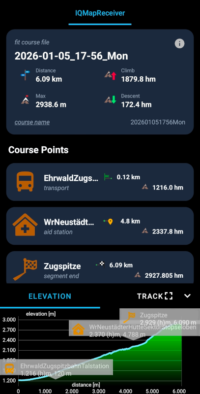 IQ Map Receiver  Widget (Waypoints and Tracks) · Screenshot 3