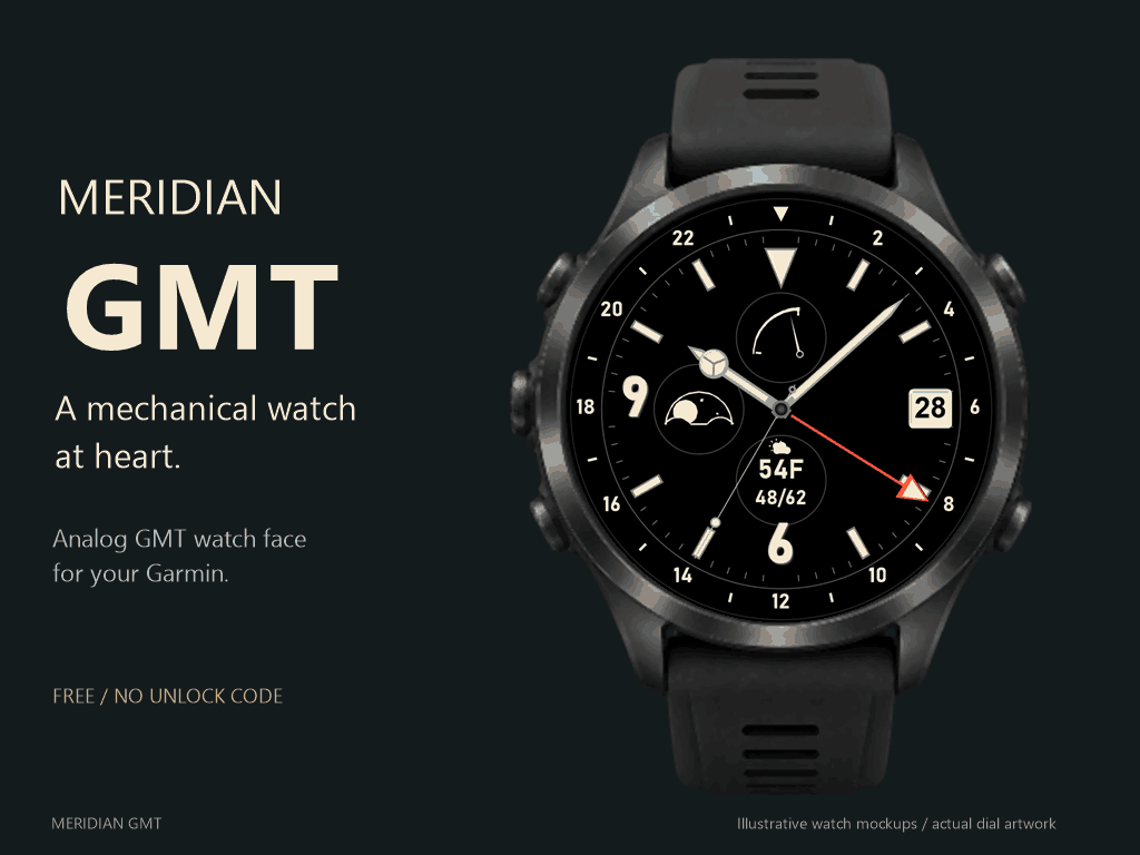 Meridian GMT: Analog Watch Face · Screenshot 0