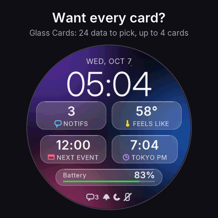 Glass Lite - Free Minimal AMOLED Watch Face · Screenshot 3
